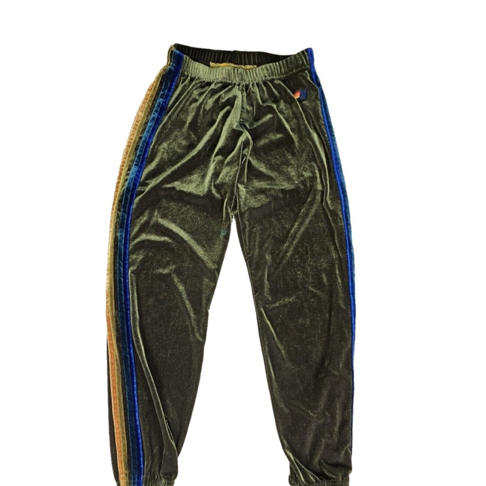 Aviator Nation velour Joggers with side Stripes
